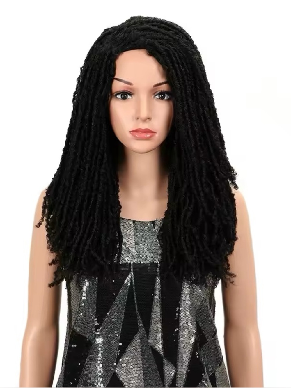 New 22” Black Long Crochet Hair Faux Locs Wig🖤✨